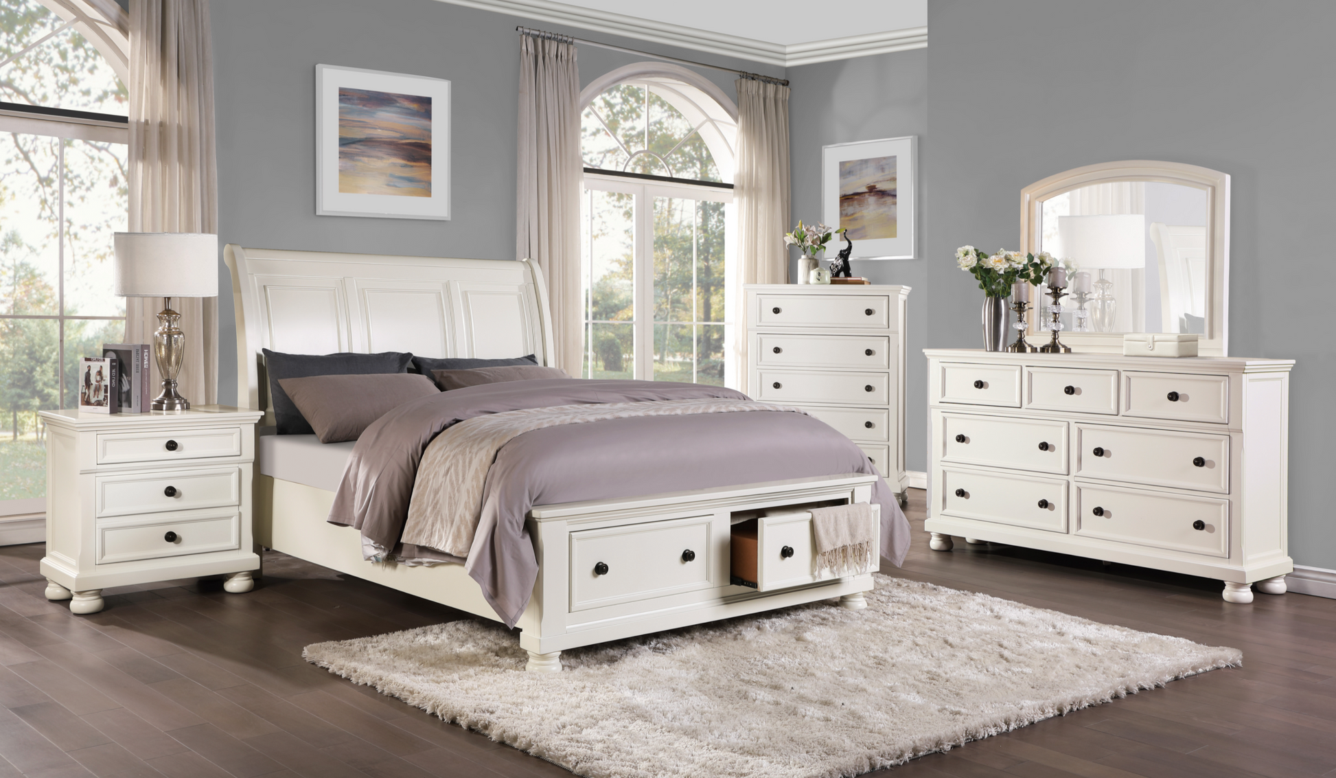 Laurelin White Dresser - 1714W-5 - Luna Furniture - Dallas Store
