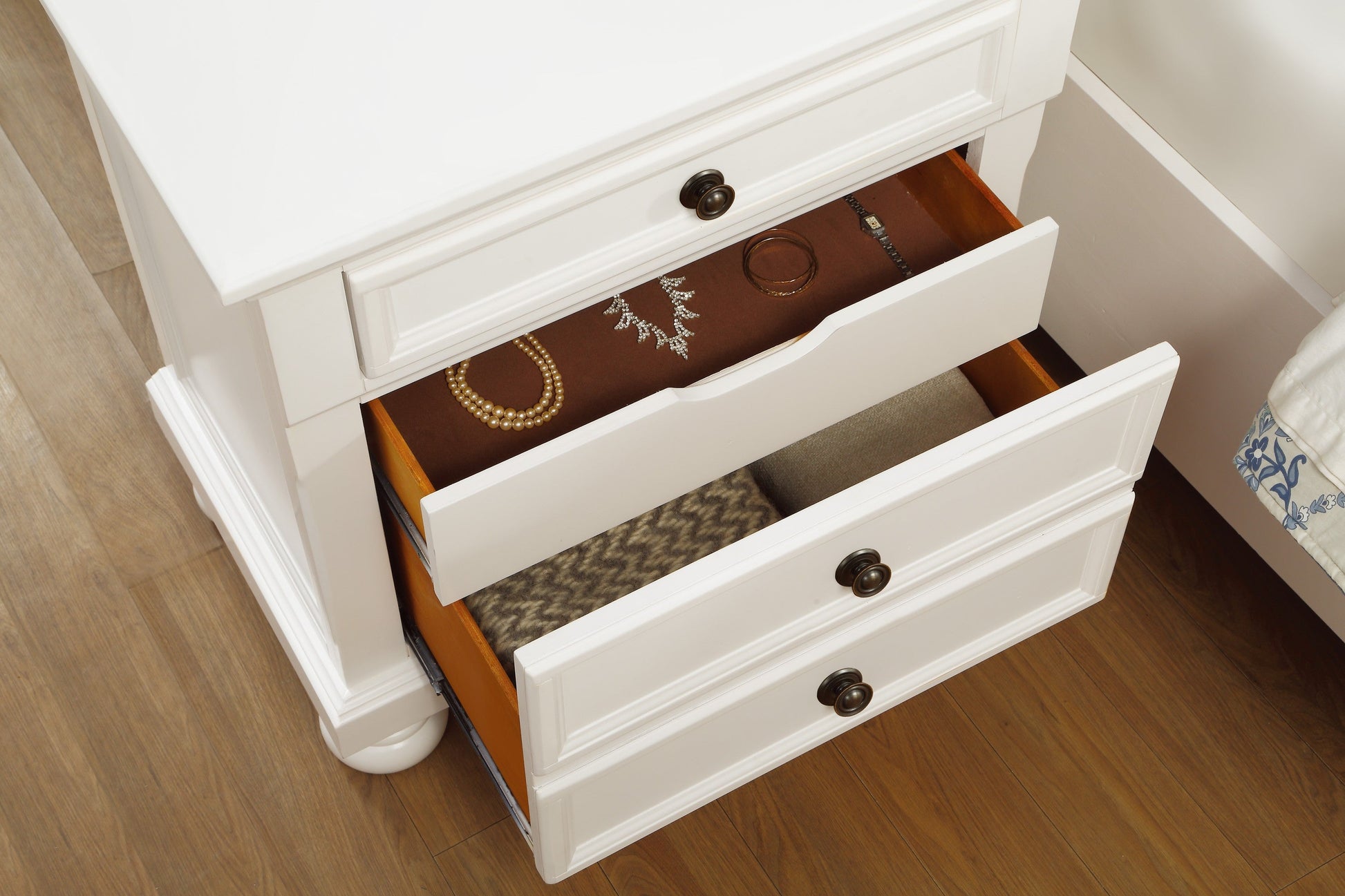 Laurelin White Nightstand - 1714W-4 - Luna Furniture - Dallas Store