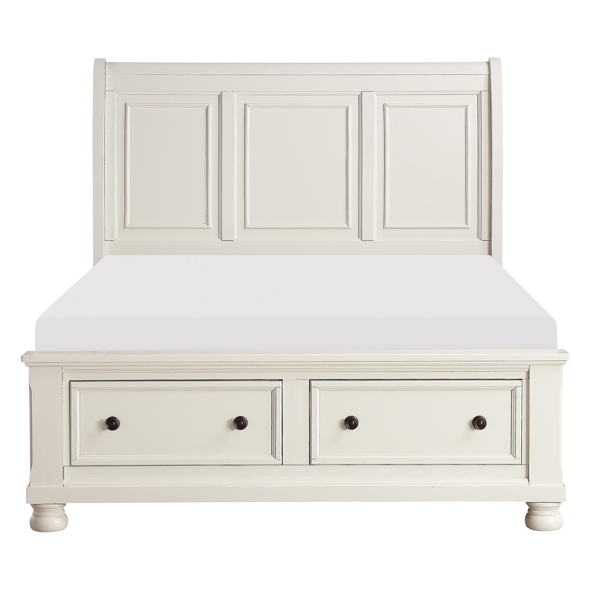 Laurelin White Queen Sleigh Storage Platform Bed - SET | 1714W-1 | 1714W-2 | 1714W-3 - Luna Furniture - Dallas Store