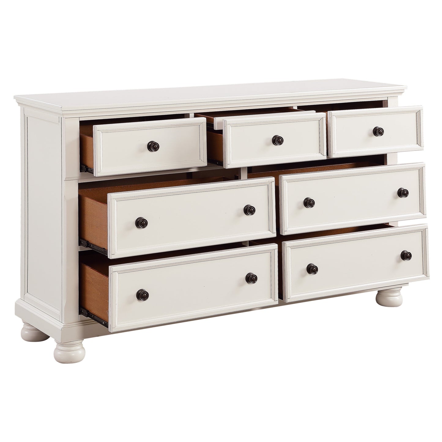 Laurelin White Sleigh Storage Platform Bedroom Set - SET | 1714KW-1 | 1714KW-2 | 1714W-3 | 1714W-5 | 1714W-6 | 1714W-4 | 1714W-9 - Luna Furniture - Dallas Store
