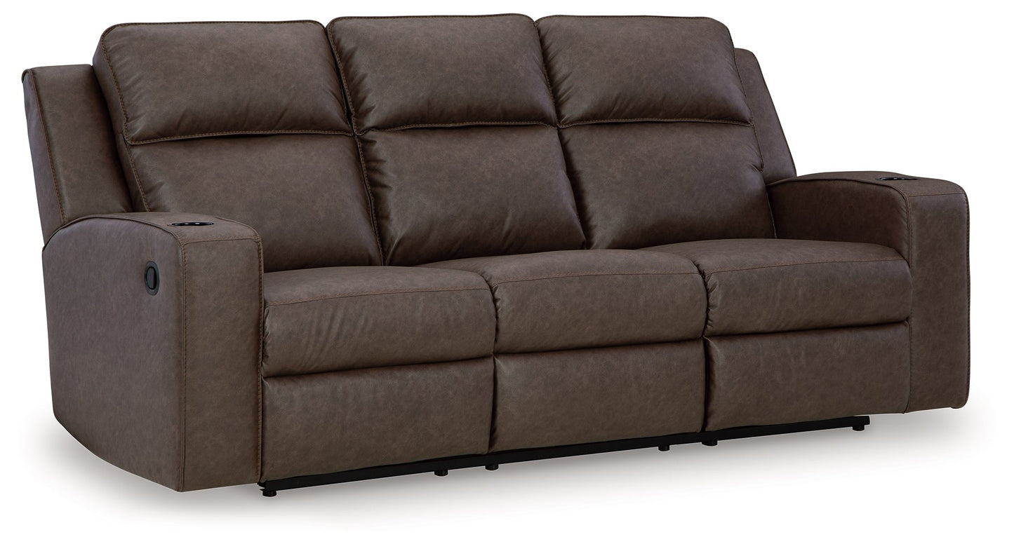 Lavenhorne Granite Reclining Sofa with Drop Down Table - 6330689 - Luna Furniture - Dallas Store