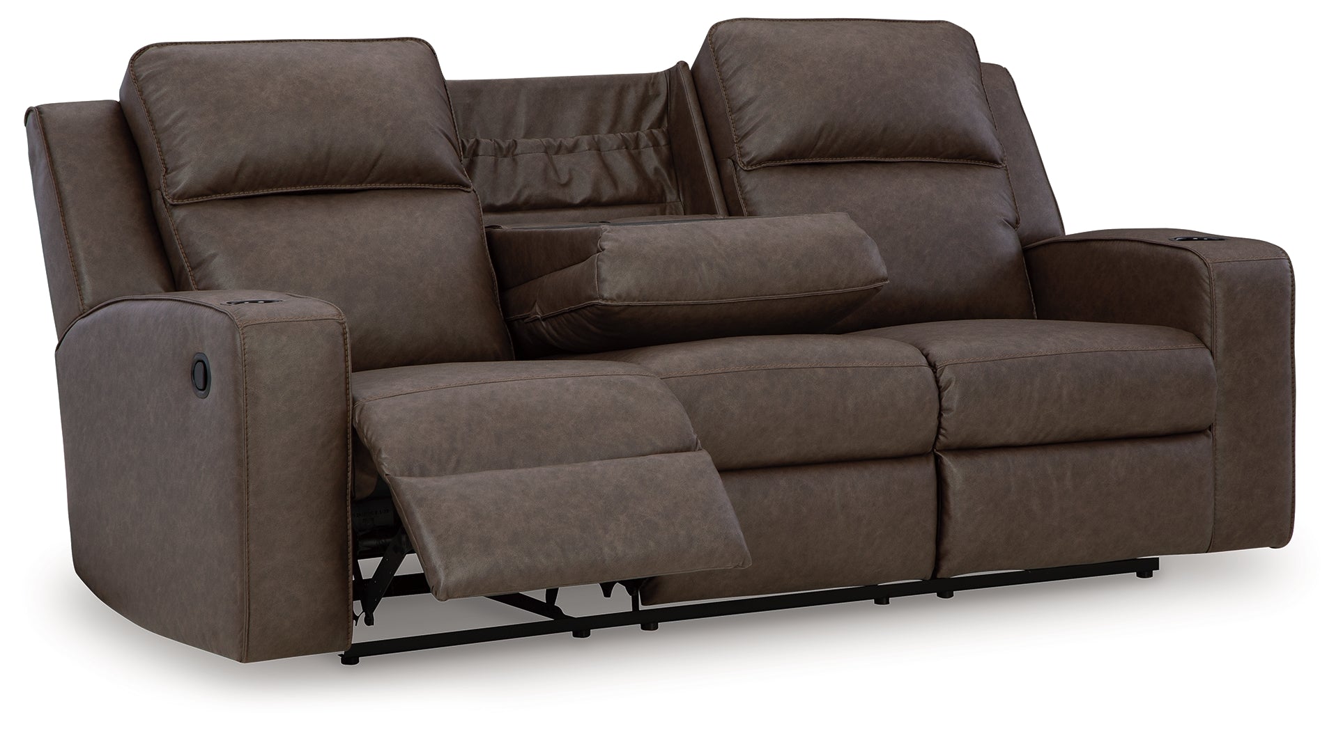 Lavenhorne Granite Reclining Sofa with Drop Down Table - 6330689 - Luna Furniture - Dallas Store