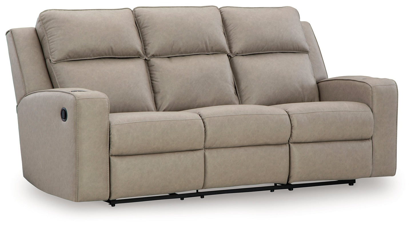 Lavenhorne Pebble Reclining Sofa with Drop Down Table - 6330789 - Luna Furniture - Dallas Store