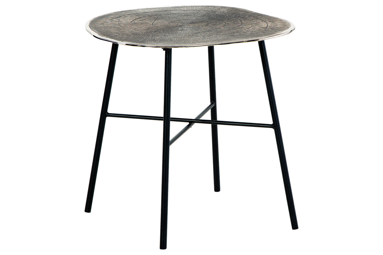 Laverford Chrome/Black End Table - T836-6 - Luna Furniture - Dallas Store