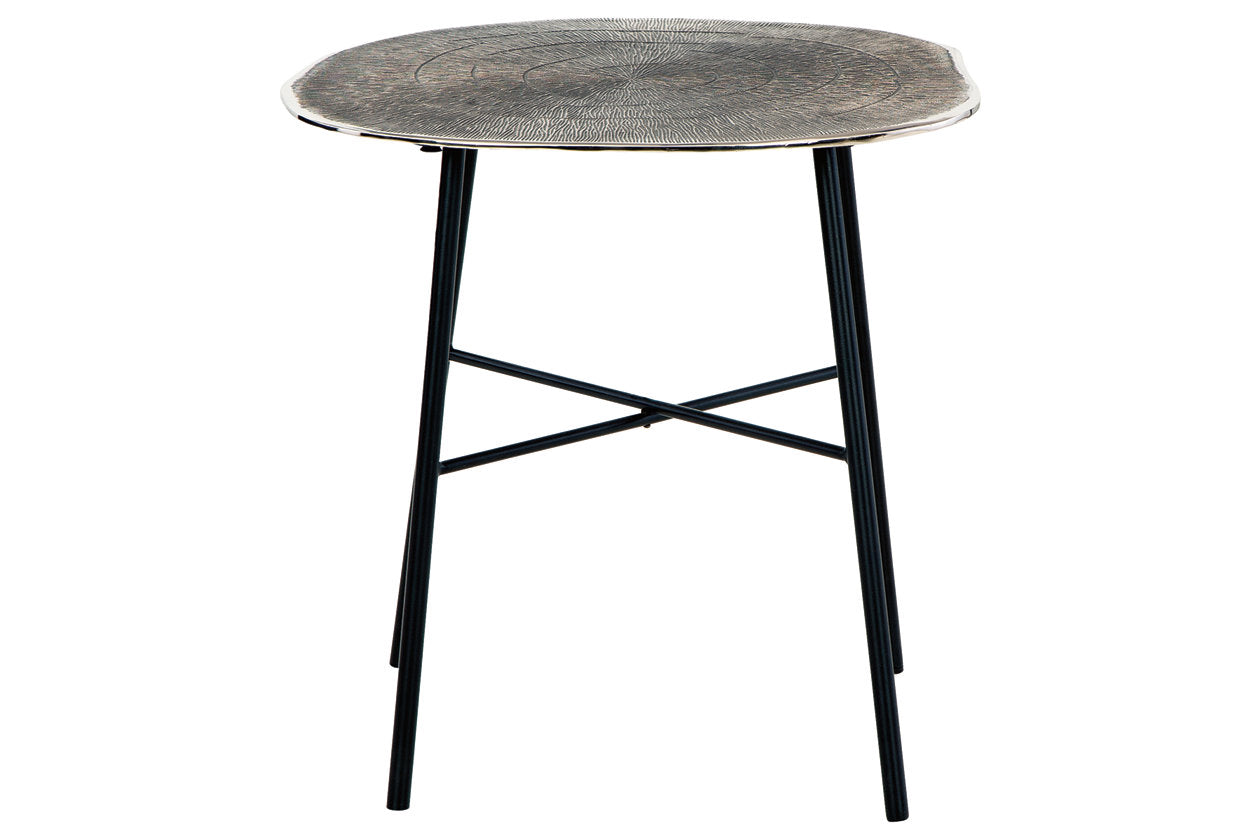 Laverford Chrome/Black End Table - T836-6 - Luna Furniture - Dallas Store