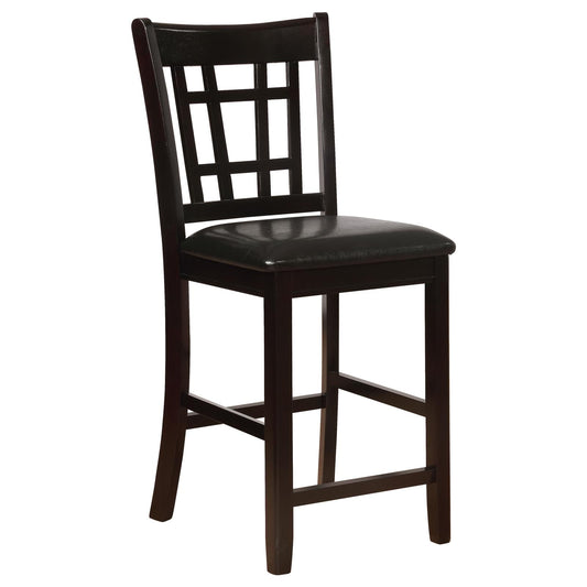 Lavon Black/Espresso Upholstered Counter Height Stools, Set of 2 - 102889 - Luna Furniture - Dallas Store