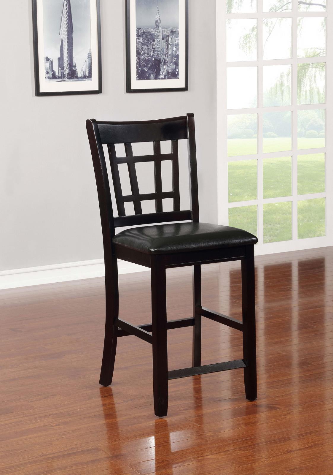 Lavon Black/Espresso Upholstered Counter Height Stools, Set of 2 - 102889 - Luna Furniture - Dallas Store