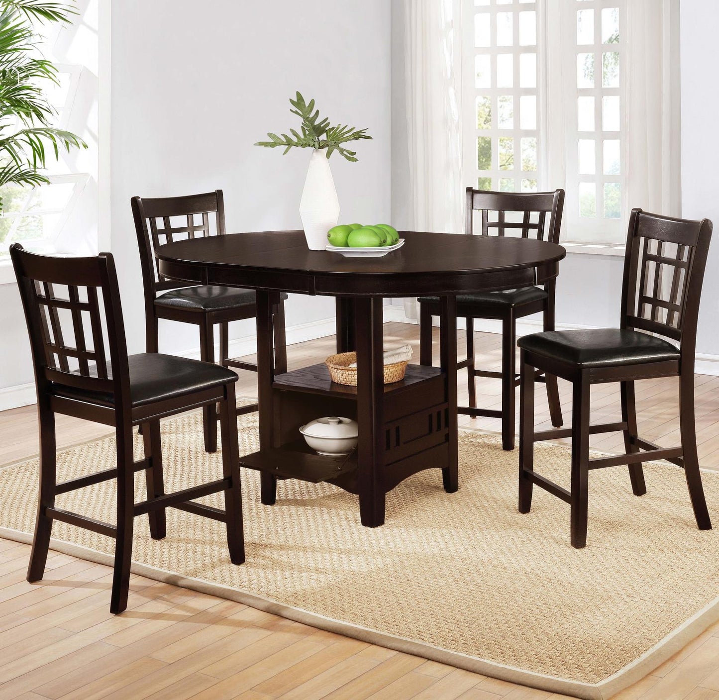 Lavon Black/Espresso Upholstered Counter Height Stools, Set of 2 - 102889 - Luna Furniture - Dallas Store