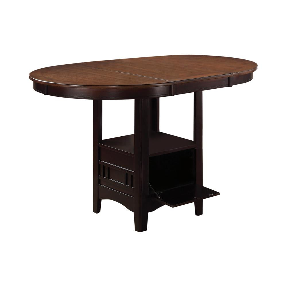 Lavon Light Chestnut/Espresso Oval Counter Height Table - 105278 - Luna Furniture - Dallas Store