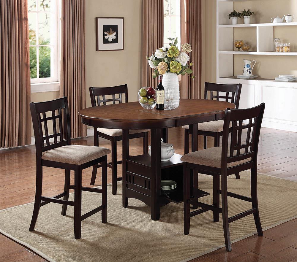 Lavon Light Chestnut/Espresso Oval Counter Height Table - 105278 - Luna Furniture - Dallas Store