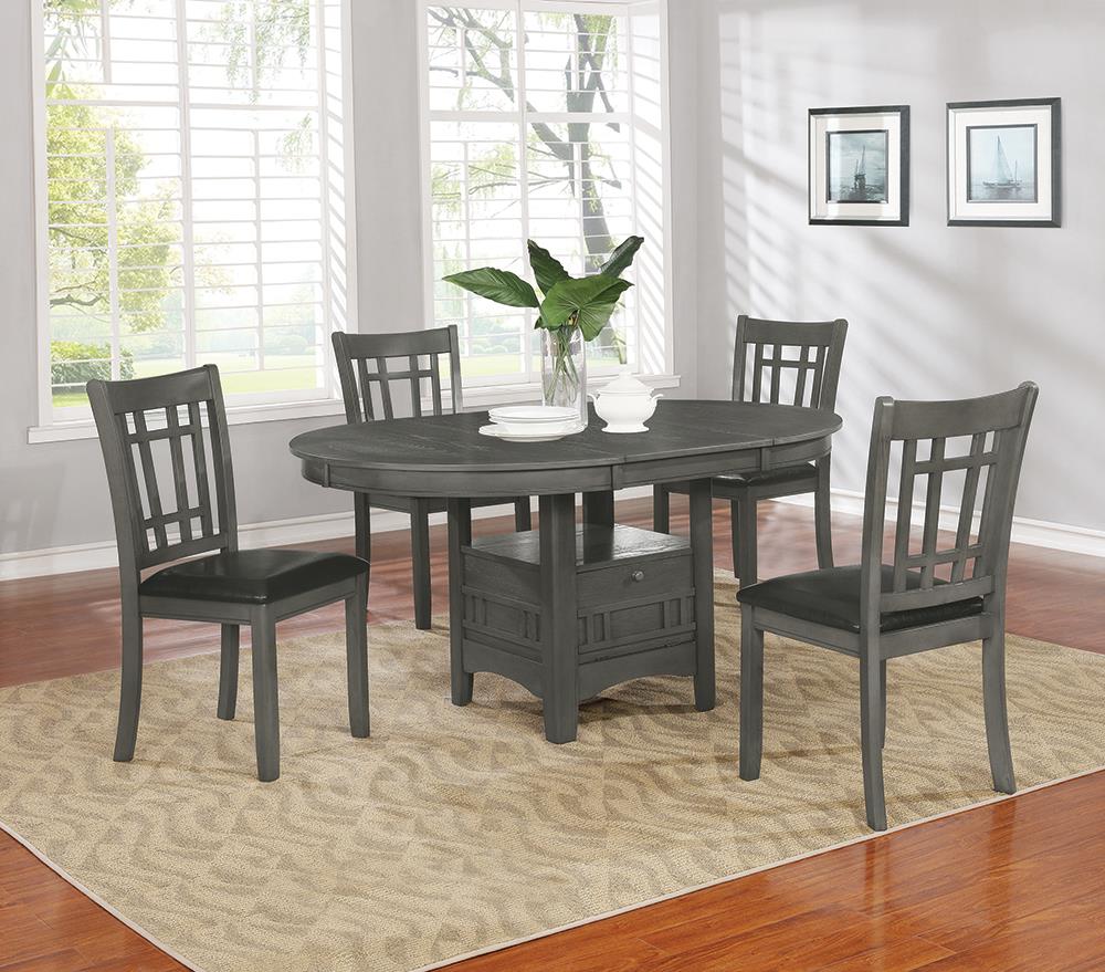 Lavon Medium Gray Dining Table with Storage - 108211 - Luna Furniture - Dallas Store