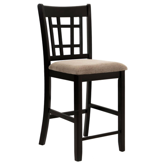 Lavon Tan/Espresso Lattice Back Counter Stools, Set of 2 - 105279 - Luna Furniture - Dallas Store