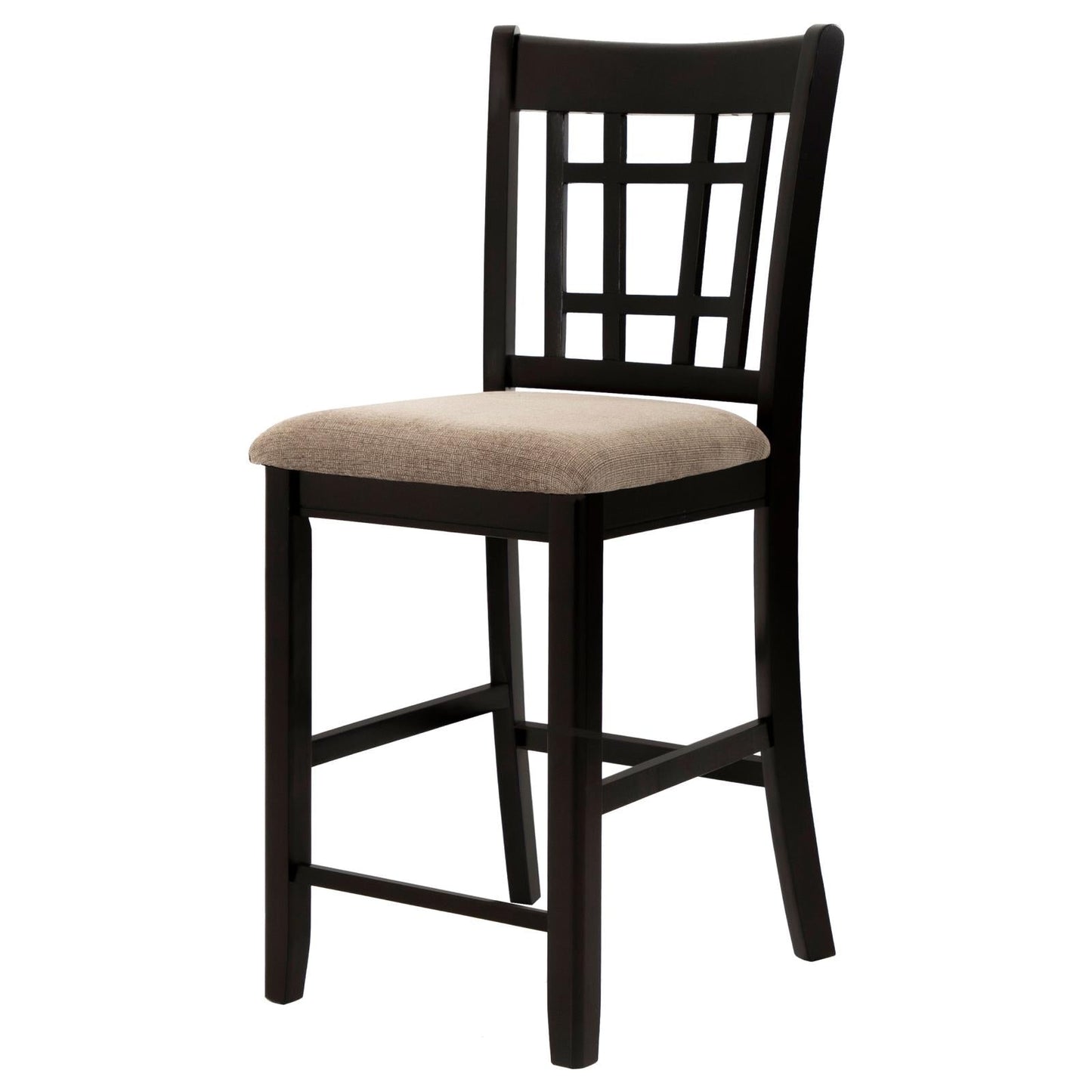 Lavon Tan/Espresso Lattice Back Counter Stools, Set of 2 - 105279 - Luna Furniture - Dallas Store