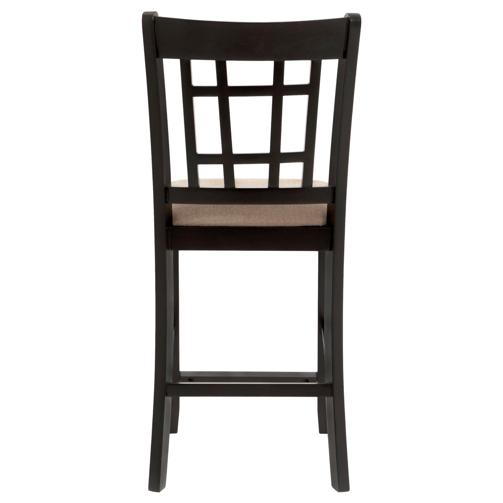 Lavon Tan/Espresso Lattice Back Counter Stools, Set of 2 - 105279 - Luna Furniture - Dallas Store