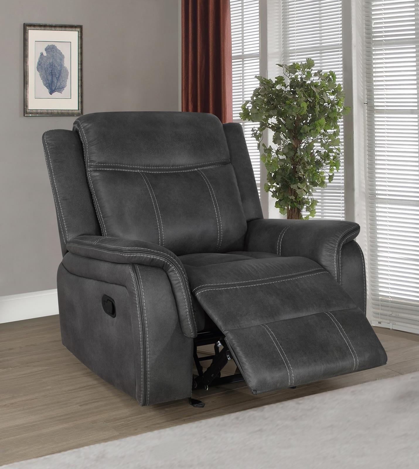 Lawrence Upholstered Tufted Back Glider Recliner - 603506 - Luna Furniture - Dallas Store