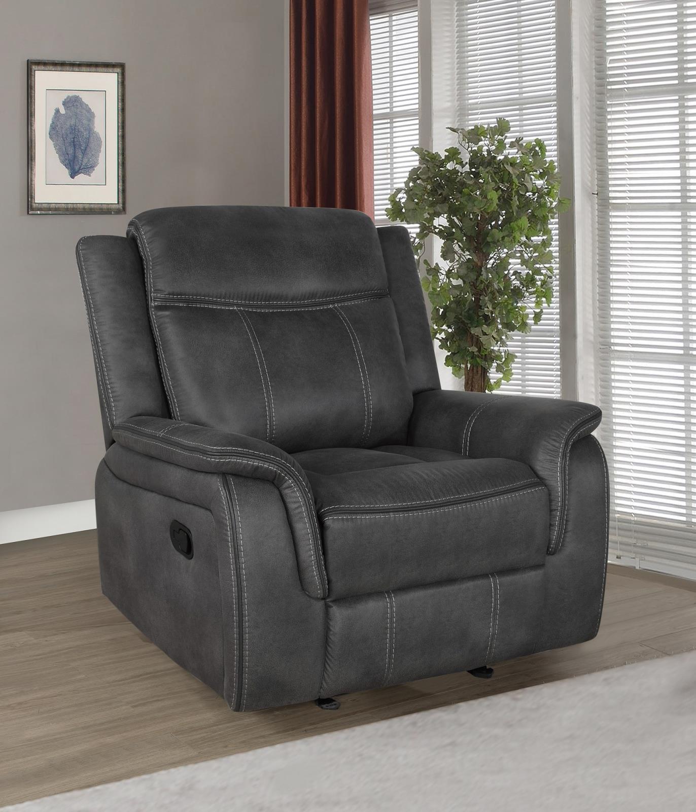 Lawrence Upholstered Tufted Back Glider Recliner - 603506 - Luna Furniture - Dallas Store