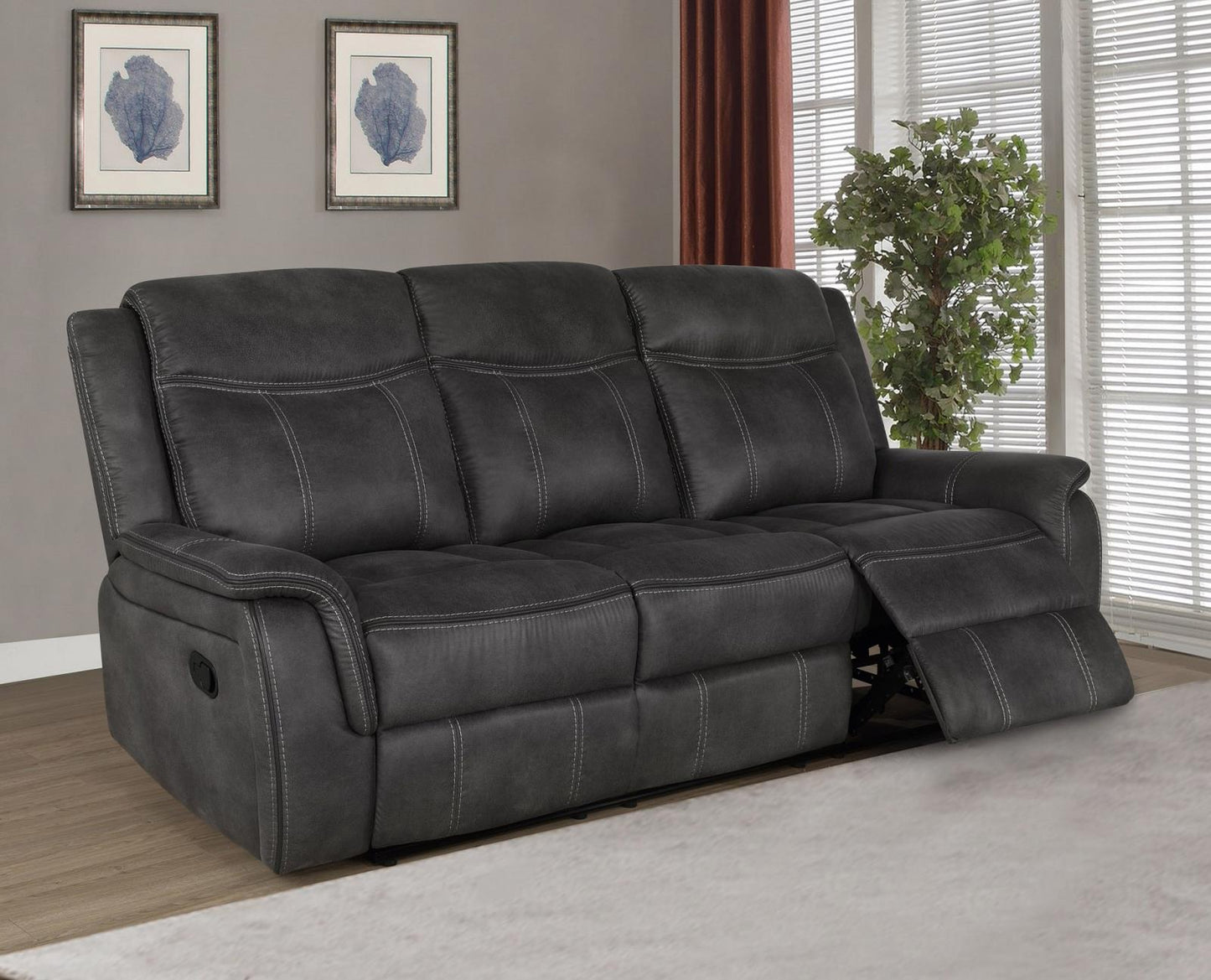 Lawrence Upholstered Tufted Back Motion Sofa - 603504 - Luna Furniture - Dallas Store