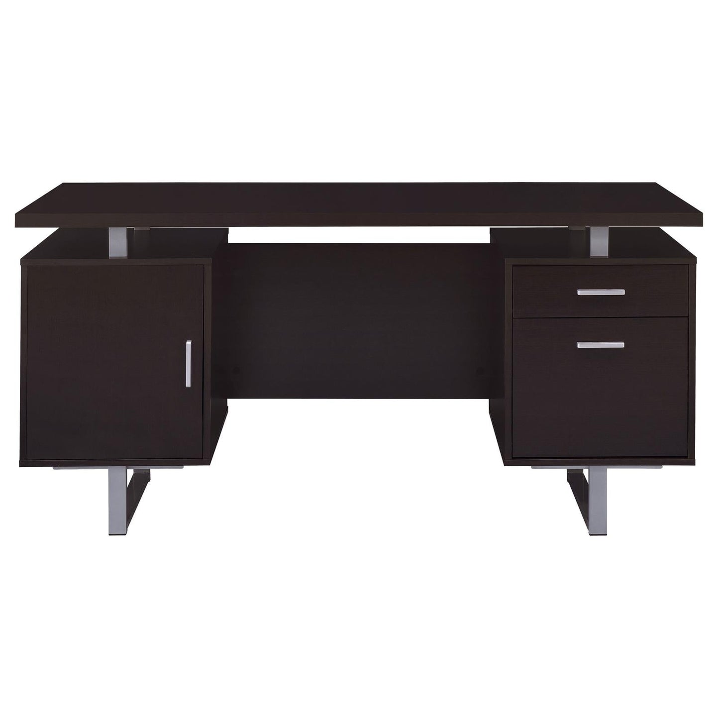 Lawtey Cappuccino Rectangular Storage Office Desk - 801521 - Luna Furniture - Dallas Store