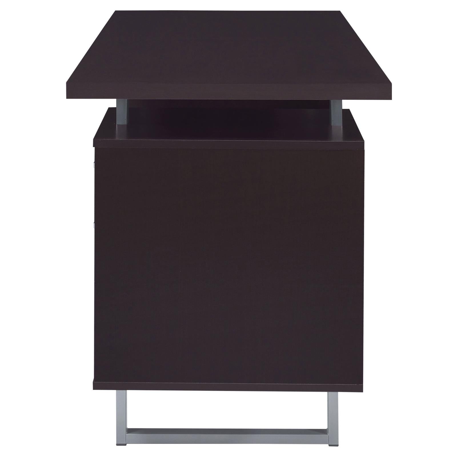 Lawtey Cappuccino Rectangular Storage Office Desk - 801521 - Luna Furniture - Dallas Store
