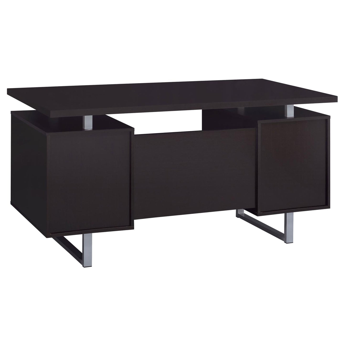 Lawtey Cappuccino Rectangular Storage Office Desk - 801521 - Luna Furniture - Dallas Store