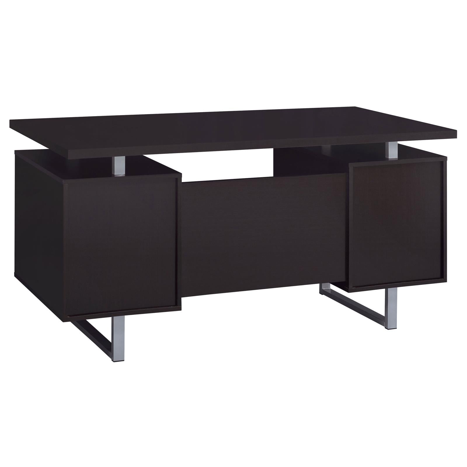 Lawtey Cappuccino Rectangular Storage Office Desk - 801521 - Luna Furniture - Dallas Store
