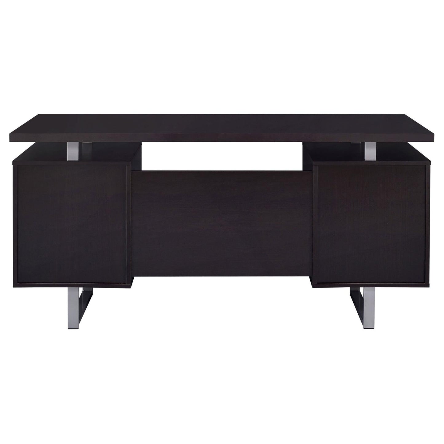 Lawtey Cappuccino Rectangular Storage Office Desk - 801521 - Luna Furniture - Dallas Store