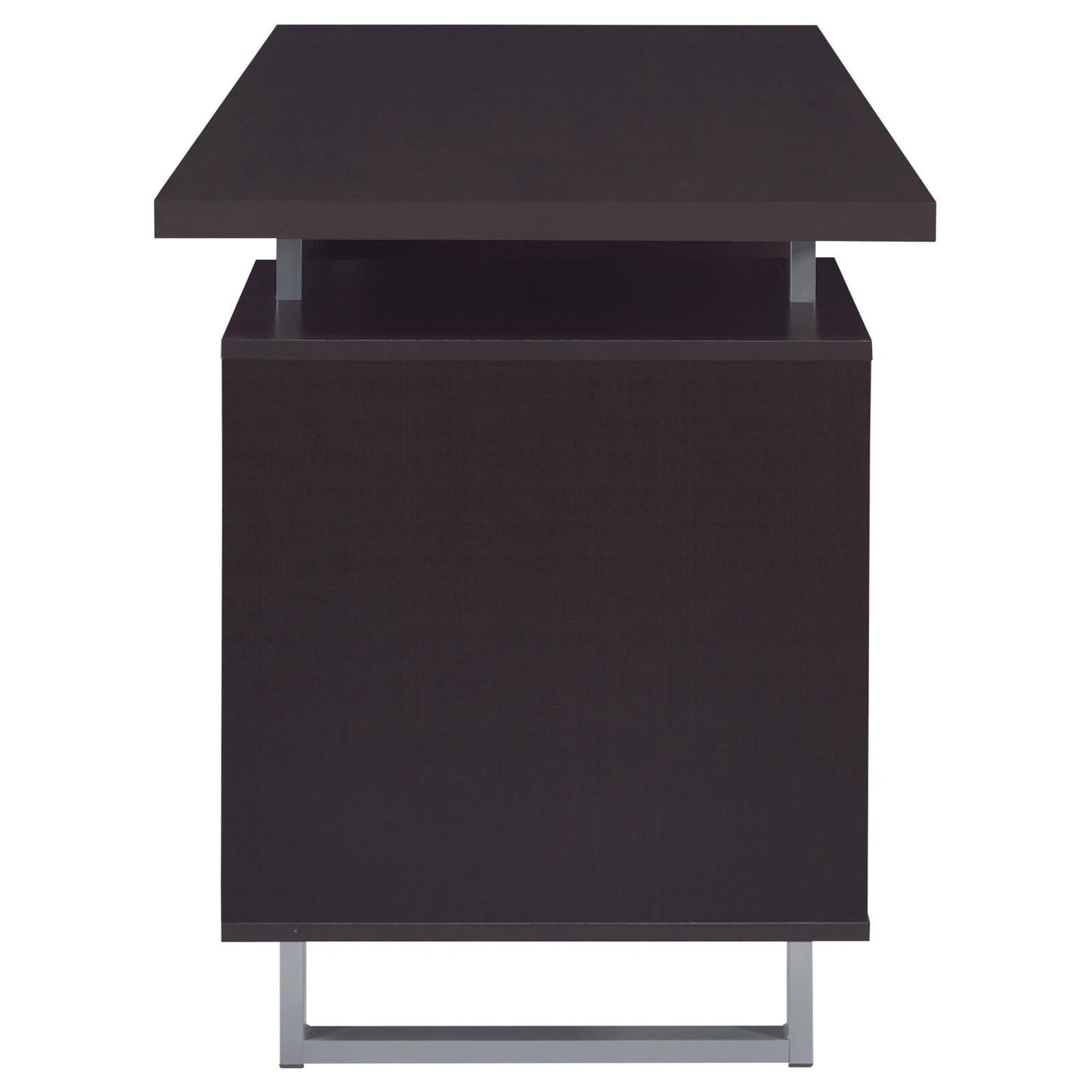 Lawtey Cappuccino Rectangular Storage Office Desk - 801521 - Luna Furniture - Dallas Store