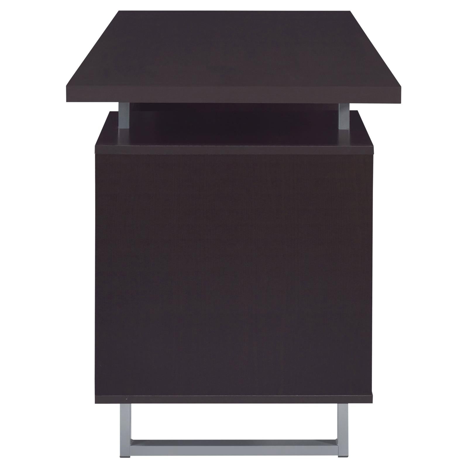 Lawtey Cappuccino Rectangular Storage Office Desk - 801521 - Luna Furniture - Dallas Store