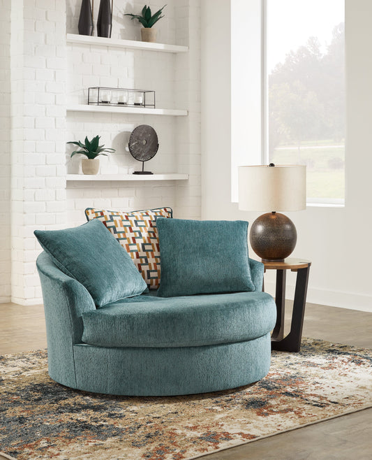 Laylabrook Teal Oversized Swivel Accent Chair - 9220621 - Luna Furniture - Dallas Store