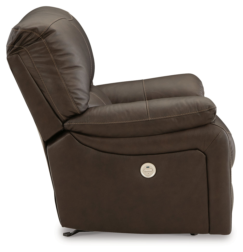 Leesworth Dark Brown Power Recliner - U4380898 - Luna Furniture - Dallas Store