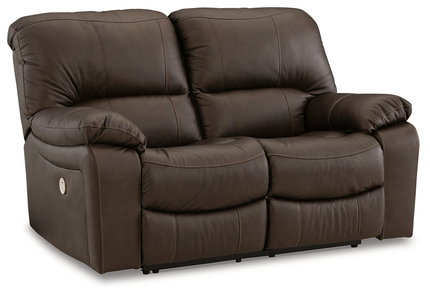 Leesworth Dark Brown Power Reclining Loveseat - U4380874 - Luna Furniture - Dallas Store