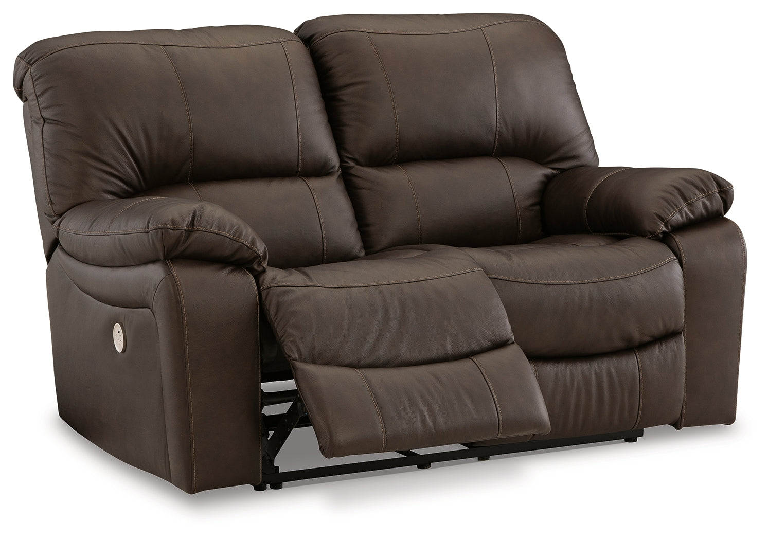 Leesworth Dark Brown Power Reclining Loveseat - U4380874 - Luna Furniture - Dallas Store
