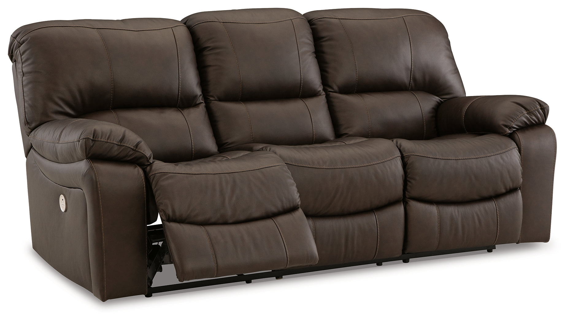 Leesworth Dark Brown Power Reclining Sofa - U4380887 - Luna Furniture - Dallas Store
