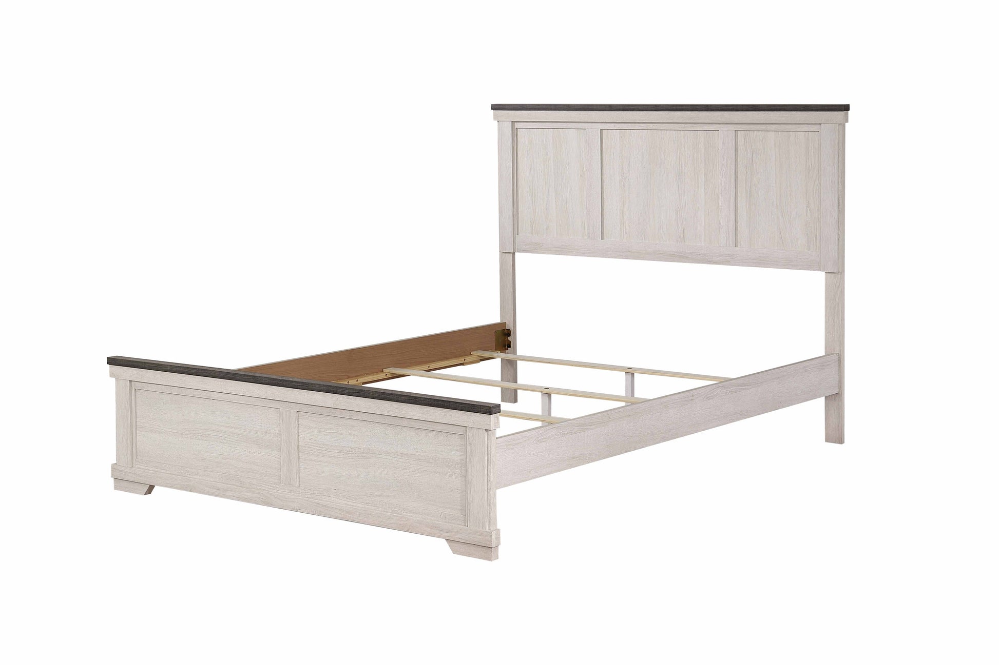 Leighton Cream/Brown Panel Bedroom Set - SET | B8180-Q-HBFB | B8180-KQ-RAIL | B8180-2 | B8180-4 - Luna Furniture - Dallas Store