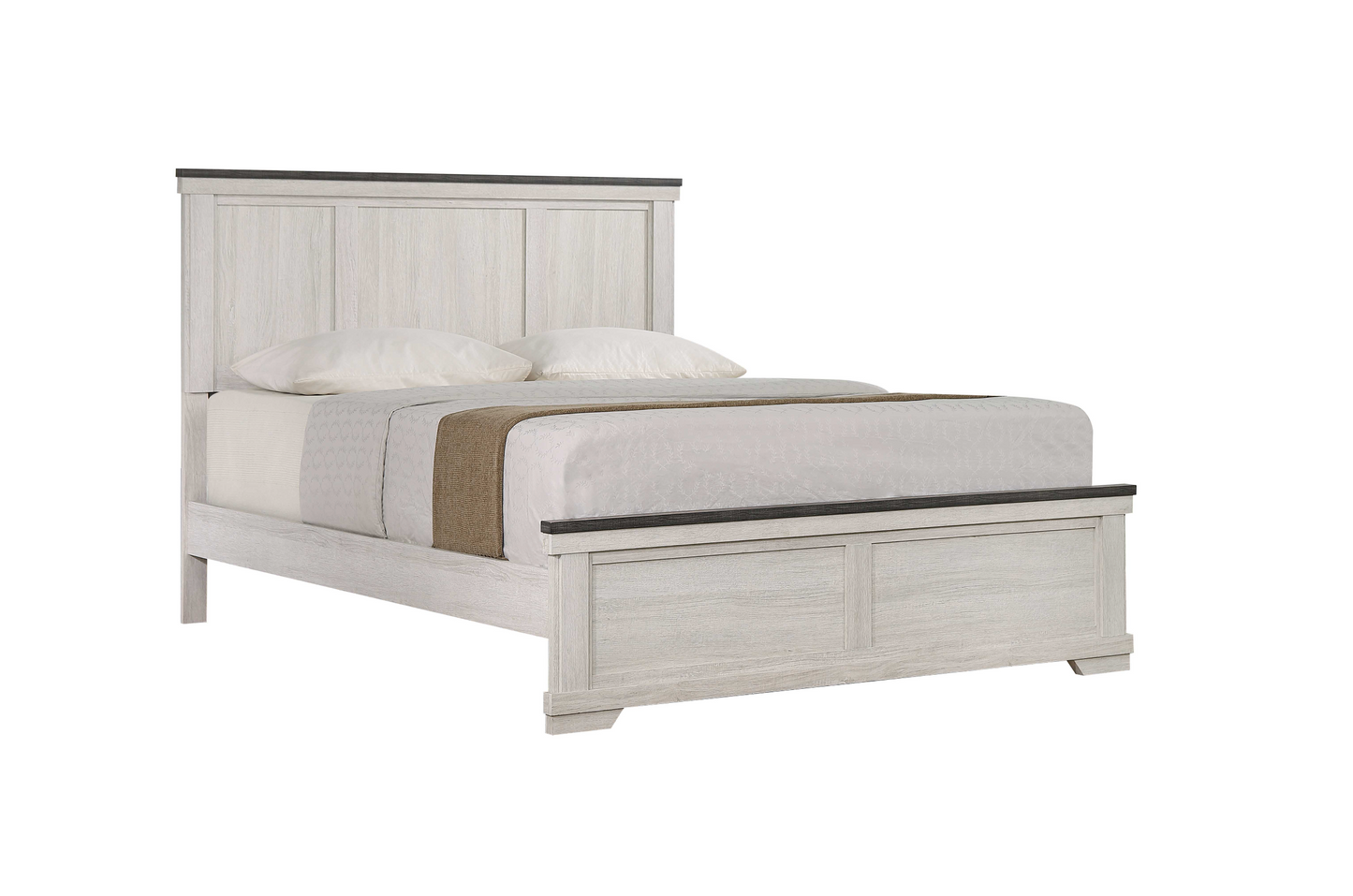Leighton Cream/Brown Queen Panel Bed - SET | B8180-Q-HBFB | B8180-KQ-RAIL - Luna Furniture - Dallas Store