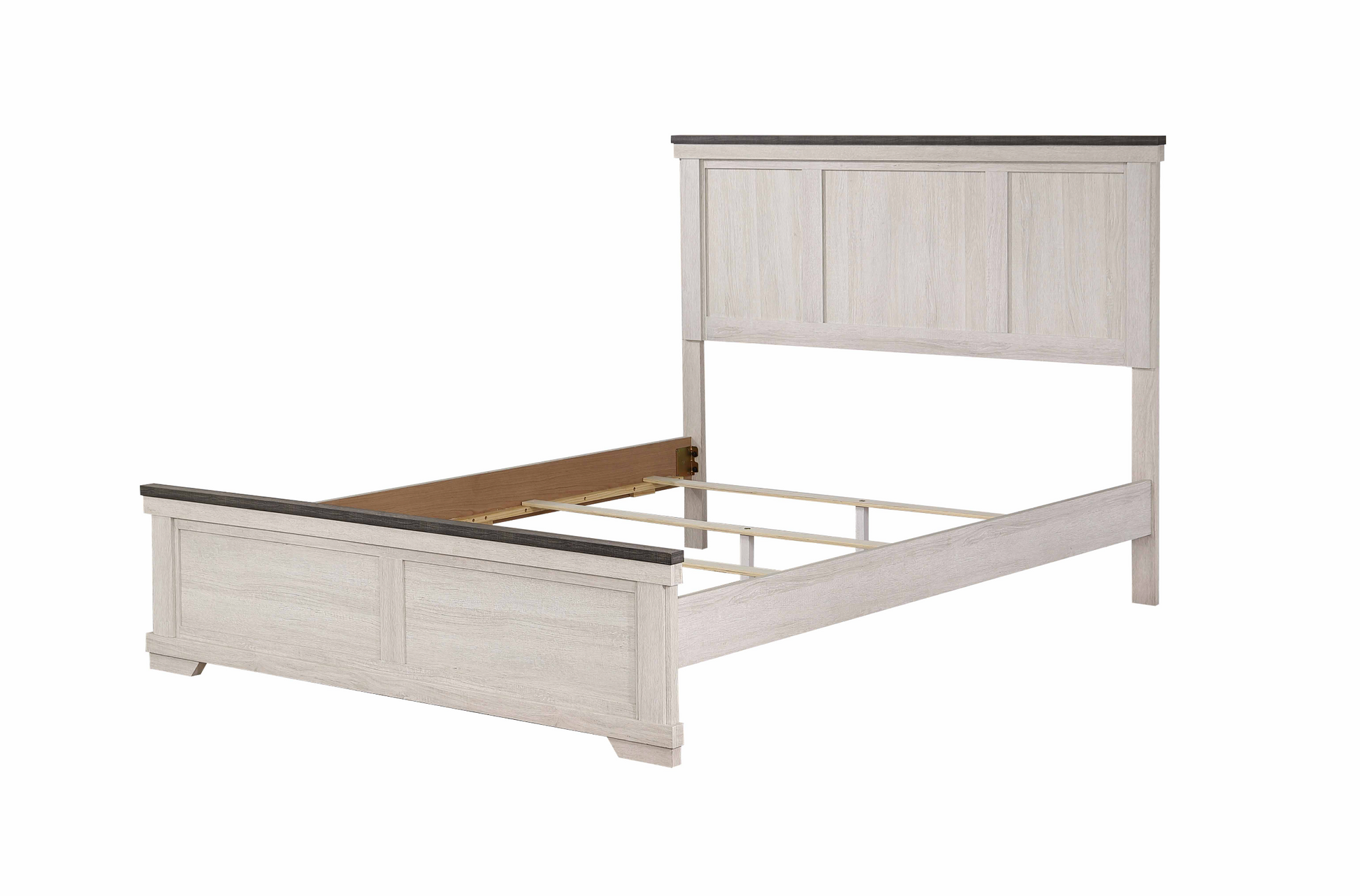 Leighton Cream/Brown Queen Panel Bed - SET | B8180-Q-HBFB | B8180-KQ-RAIL - Luna Furniture - Dallas Store