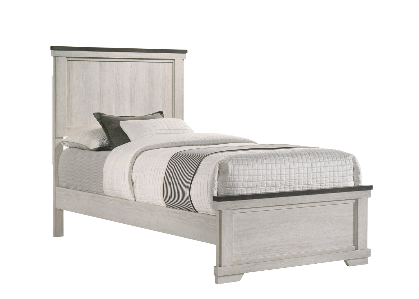 Leighton Cream/Brown Twin Panel Bed - SET | B8180-T-HBFB | B8180-FT-RAIL - Luna Furniture - Dallas Store