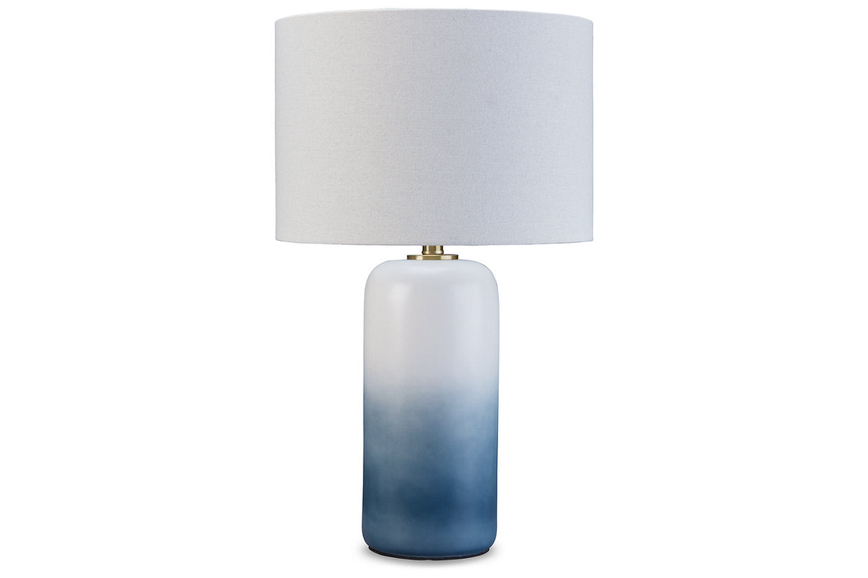 Lemrich White/Teal Table Lamp - L123874 - Luna Furniture - Dallas Store