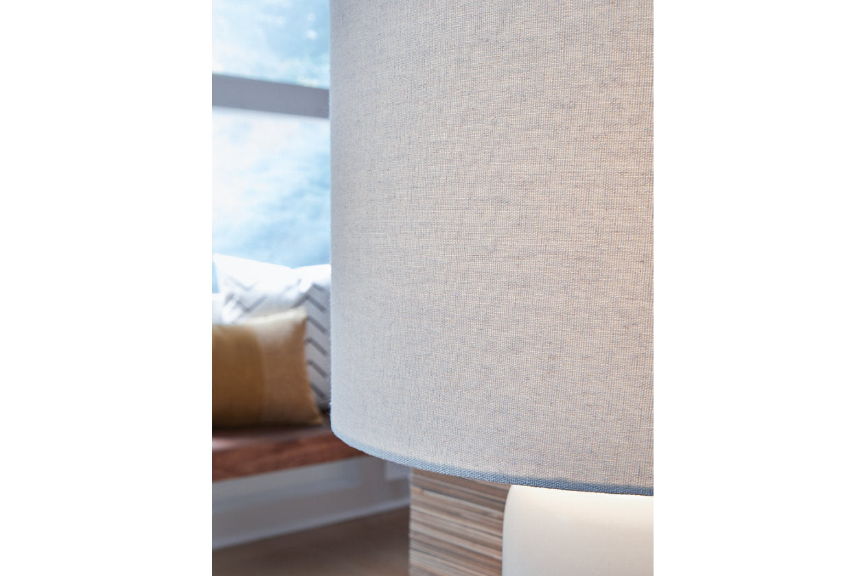 Lemrich White/Teal Table Lamp - L123874 - Luna Furniture - Dallas Store