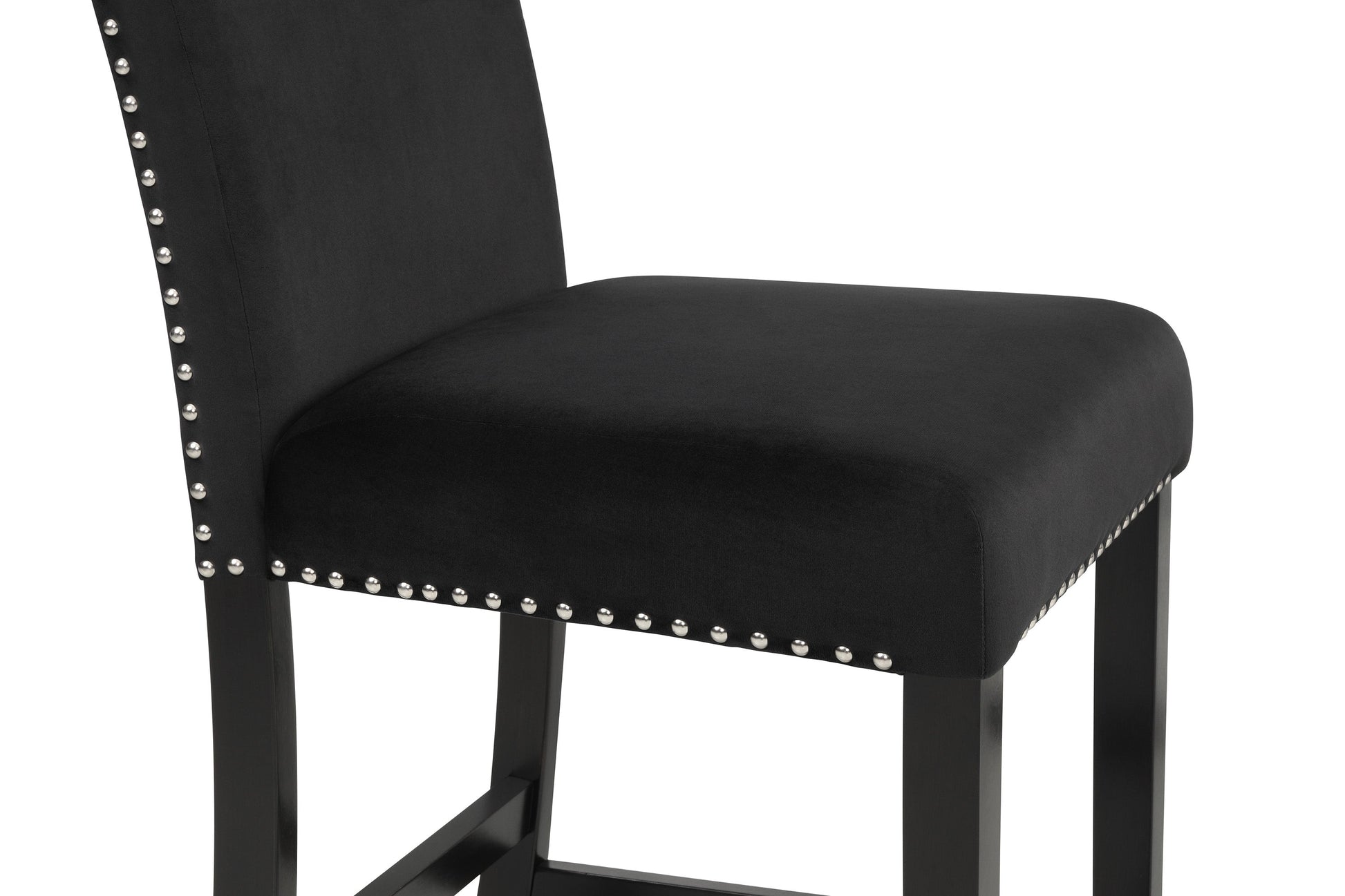 Lennon Black/White Velvet 5-Piece Counter Height Set - 1715SET - Luna Furniture - Dallas Store