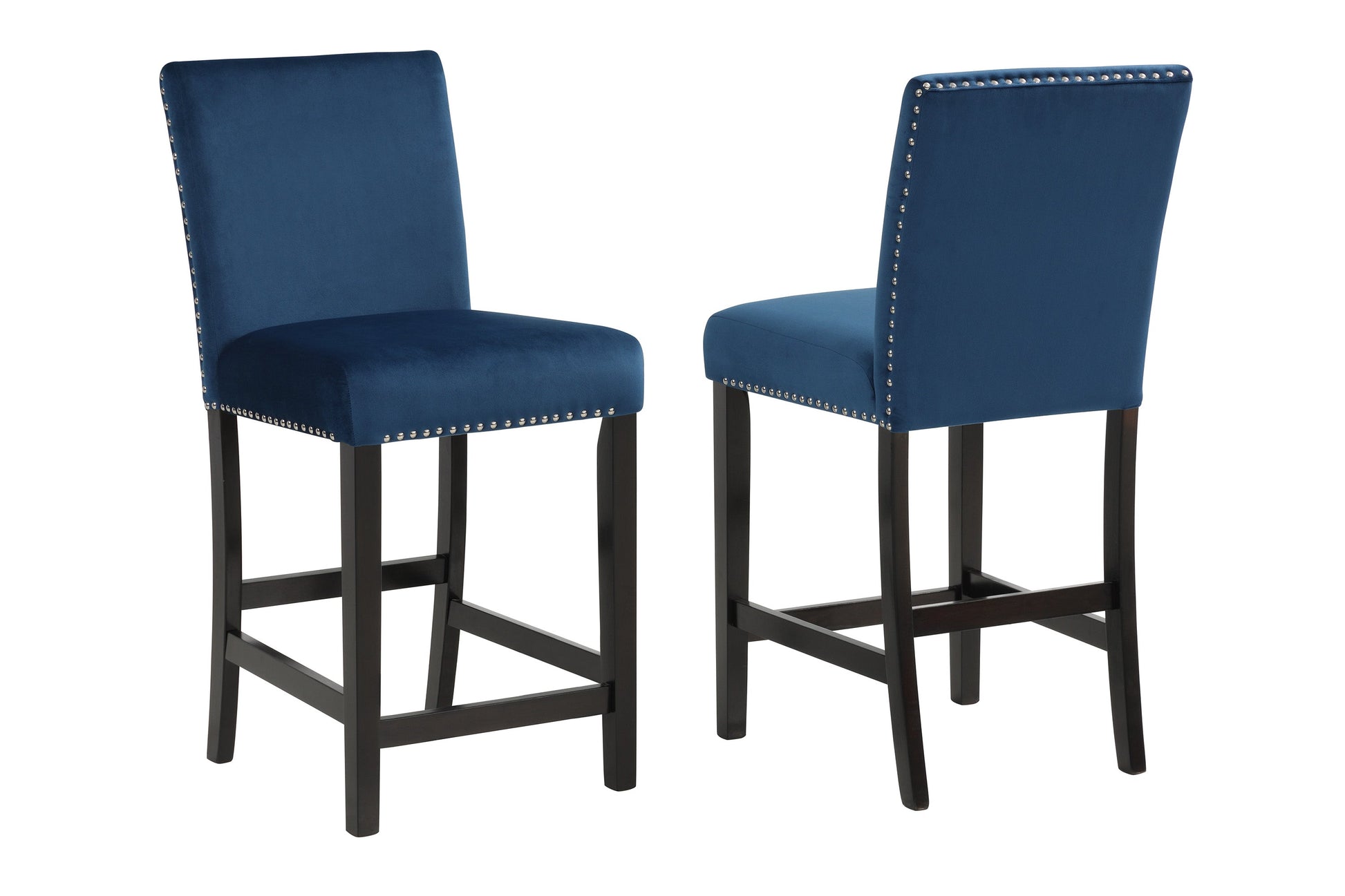 Lennon Blue/White Velvet 5-Piece Counter Height Set - 1715SET-RB - Luna Furniture - Dallas Store
