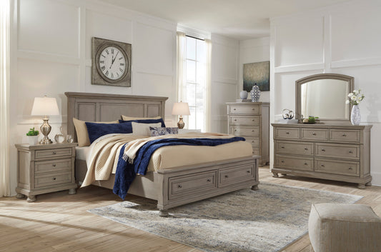 Lettner Light Gray Footboard Storage Platform Bedroom Set - SET | B733-76 | B733-58 | B733-99 | B733-31 | B733-92 - Luna Furniture - Dallas Store