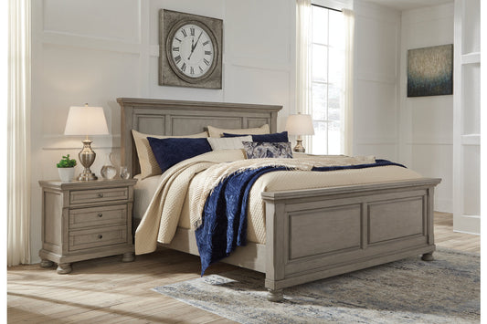 Lettner Light Gray King Panel Bed - SET | B733-56 | B733-58 | B733-97 - Luna Furniture - Dallas Store