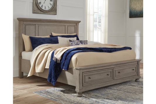 Lettner Light Gray King Panel Storage Bed - SET | B733-58 | B733-76 | B733-99 - Luna Furniture - Dallas Store