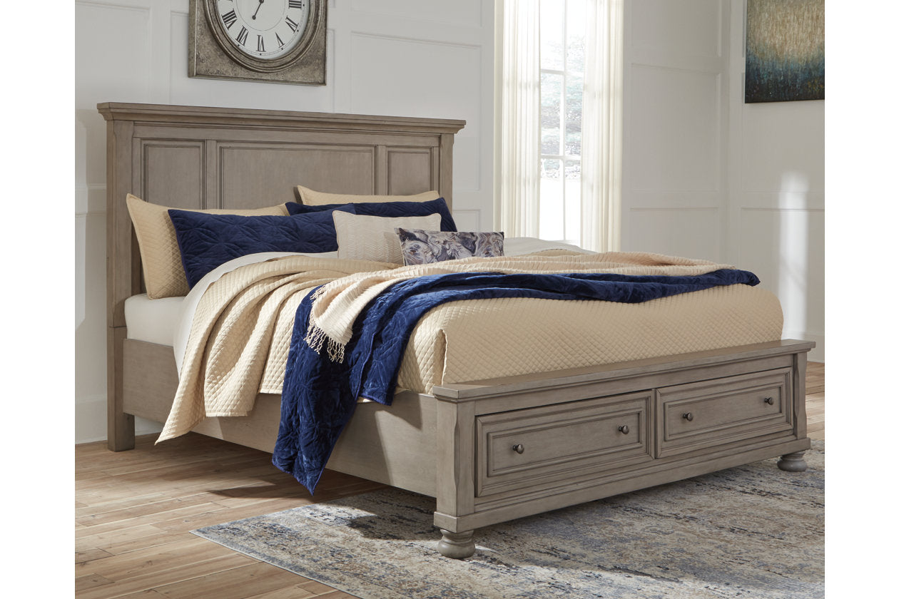 Lettner Light Gray Queen Panel Storage Bed - SET | B733-57 | B733-74 | B733-98 - Luna Furniture - Dallas Store
