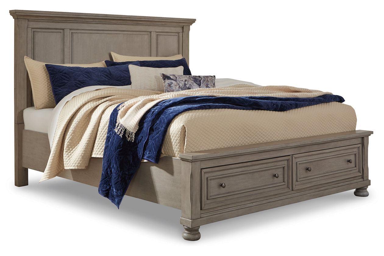 Lettner Light Gray Queen Panel Storage Bed - SET | B733-57 | B733-74 | B733-98 - Luna Furniture - Dallas Store