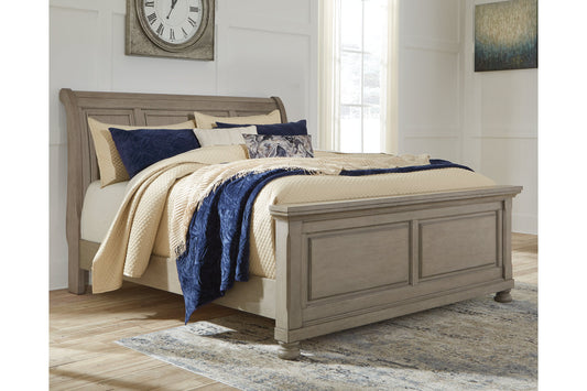 Lettner Light Gray Queen Sleigh Bed - SET | B733-54 | B733-77 | B733-96 - Luna Furniture - Dallas Store