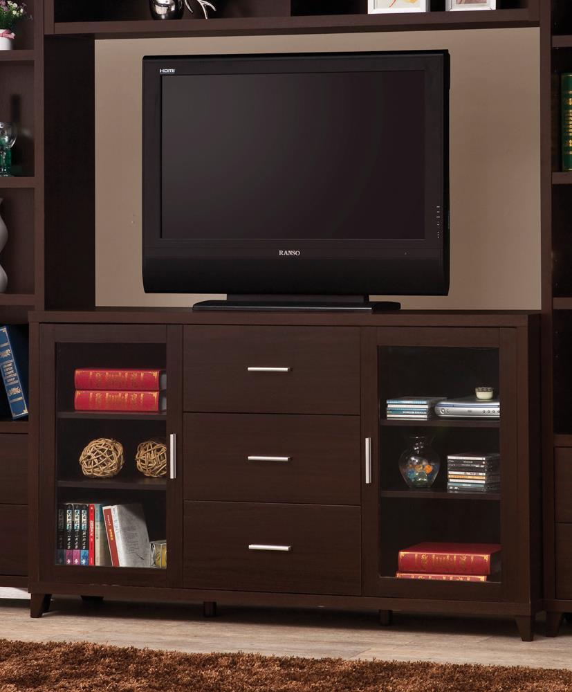 Lewes 2-Door TV Stand with Adjustable Shelves Cappuccino - 700881 - Luna Furniture - Dallas Store