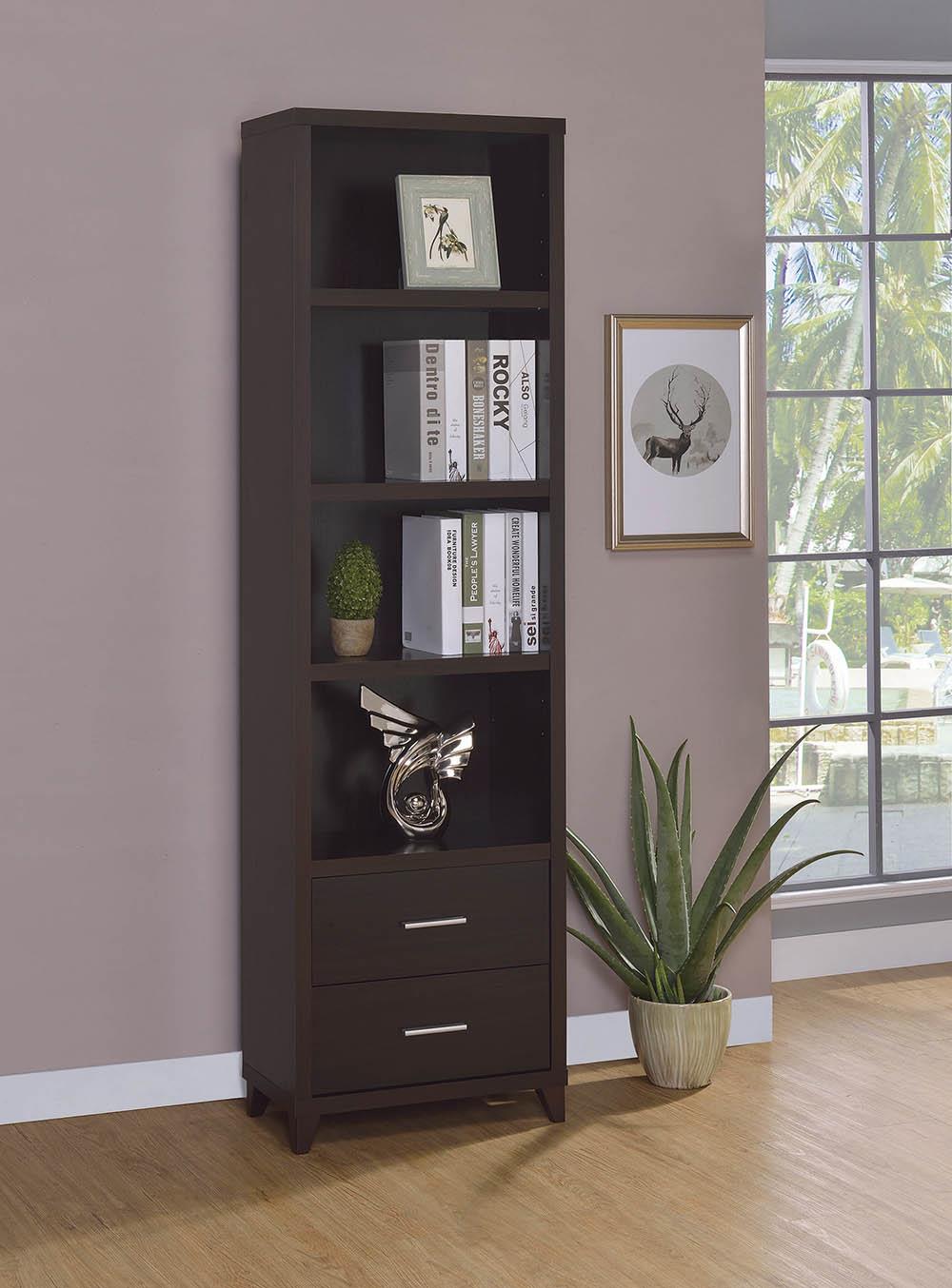 Lewes Cappuccino 2-Drawer Media Tower - 700882 - Luna Furniture - Dallas Store