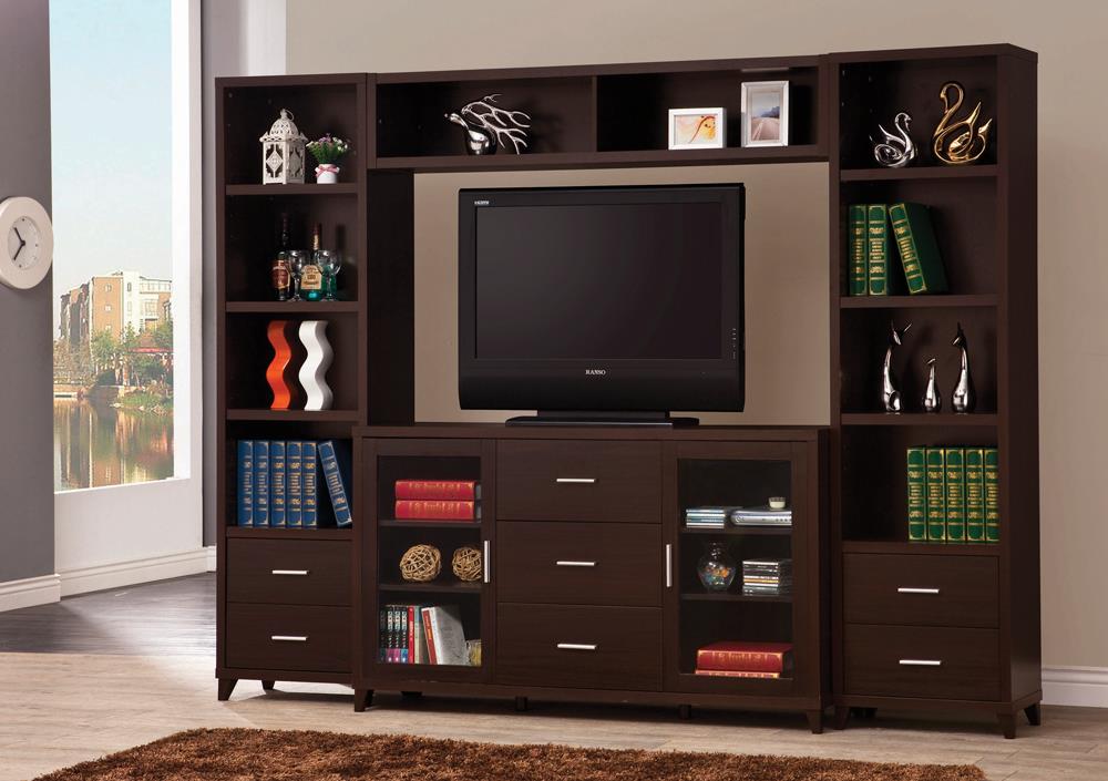 Lewes Cappuccino 2-Drawer Media Tower - 700882 - Luna Furniture - Dallas Store